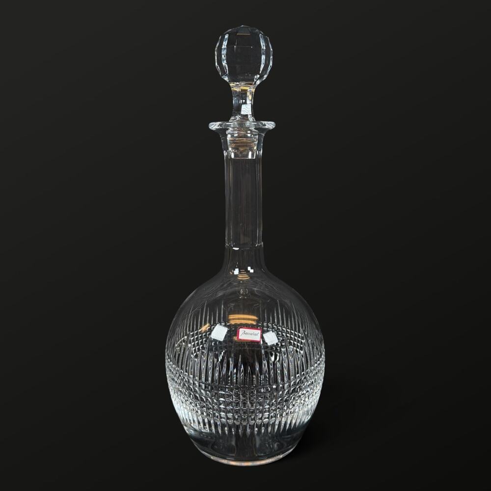 12.5" BACCARAT Crystal Glass NANCY Liquor Whiskey DECANTER w STOPPER